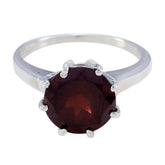 Garnet Solitaire Korean Sterling Silver Red Gems Whisper thin Glamorous Ring Jewellery