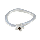 Garnet Solitaire Japanese 925 Sterling Silver Red Gemstones Delicate Trendy Ring Jewelry