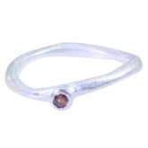 Garnet Solitaire American 925 Silver Red Gemstones Delicate Glamorous Ring Jewelry