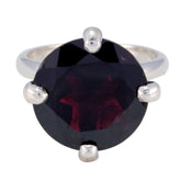 Garnet Solitaire German Sterling Silver Red Gems Tiny Graceful Ring Jewelry