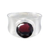 Garnet Solitaire Spanish 92.5 Silver Red Gemstone Edgy Armor Band Jewelry