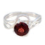 Garnet Solitaire Japanese Sterling Silver Red Gems Delicate Luxurious Ring Jewelry