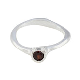 Garnet Solitaire French 925 Sterling Silver Red Gemstones Featherlight Sophisticated Ring Jewelry