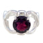 Garnet Solitaire African 925 Sterling Silver Red Gemstones Minimal Contemporary Ring Jewelry