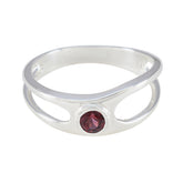 Garnet Solitaire Japanese Silver Red Gemstones Whisper thin Romantic Ring Jewelry