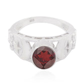 Garnet Solitaire Australian 92.5 Silver Red Gems Slim Filigree Ring Jewelry