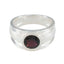 Garnet Solitaire Indian Sterling Silver Red Gems Classic Feminine Ring Jewelry