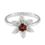 Garnet Solitaire Turkish Sterling Silver Red Gemstone Delicate Abstract Ring Jewellery