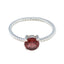 Garnet Solitaire Korean 925 Silver Red Gemstone Delicate Twist Ring Jewellery