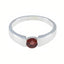 Garnet Solitaire Russian 925 Silver Red Gemstones Slim Luxurious Ring Jewelry