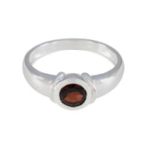 Garnet Solitaire Indian 925 Sterling Silver Red Gemstones Featherlight Glamorous Ring Jewelry