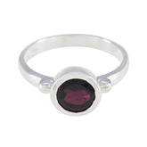Garnet Solitaire Egyptian Silver Red Gemstone Slim Glamorous Ring Jewellery