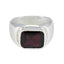 Garnet Solitaire German Silver Red Gems Essential Trendy Ring Jewellery