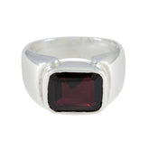 Garnet Solitaire German Silver Red Gems Essential Trendy Ring Jewellery