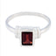 Garnet Solitaire Korean 925 Silver Red Gems Dainty Trendy Ring Jewelry