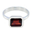 Garnet Solitaire Russian 925 Sterling Silver Red Gems Tiny Modern Ring Jewellery