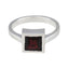 Garnet Solitaire Russian 92.5 Silver Red Gemstones Featherlight Romantic Ring Jewellery