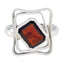 Garnet Solitaire German Sterling Silver Red Gemstone Mid weight Signet Ring Jewellery