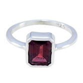Garnet Solitaire Japanese Sterling Silver Red Gems Dainty Abstract Ring Jewelry