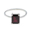 Garnet Solitaire Korean Sterling Silver Red Gemstones Delicate Twist Ring Jewellery