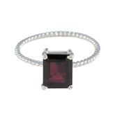 Garnet Solitaire Korean Sterling Silver Red Gemstones Delicate Twist Ring Jewellery