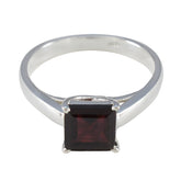 Garnet Solitaire Egyptian Silver Red Gems Featherlight Boho Ring Jewellery