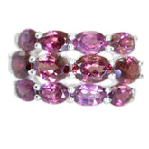 Garnet multiple French Sterling Silver Red Gems Minimal Artisan Ring Jewelry