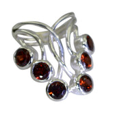 Garnet Hexa Egyptian 92.5 Silver Red Gems Essential Contemporary Ring Jewelry