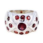 Garnet multiple German 925 Silver Red Gems Chunky Ethnic Ring Jewelry