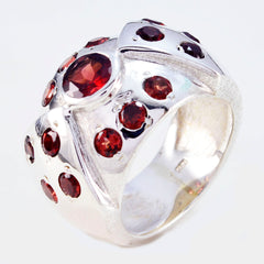 Garnet multiple German 925 Silver Red Gems Chunky Ethnic Ring Jewelry