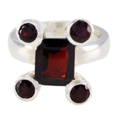 Garnet Penta Moroccan 925 Silver Red Gemstones Versatile Modern Ring Jewellery