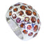 Garnet multiple Italian Sterling Silver Red Gems Chunky Signet Ring Jewellery