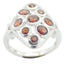 Garnet Navratna African 92.5 Silver Red Gemstone Slim Glamorous Ring Jewelry