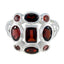 Garnet Navratna Egyptian 925 Sterling Silver Red Gems Classic Signet Ring Jewellery