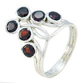 Garnet Hexa Moroccan 925 Silver Red Gemstone Classic Luxurious Ring Jewellery