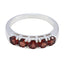 Garnet Penta Korean 925 Silver Red Gems Whisper thin Modern Band Jewelry