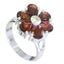 Garnet Hexa Moroccan 925 Silver Red Gemstone Classic Floral Ring Jewellery
