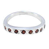 Garnet multiple Korean 925 Sterling Silver Red Gemstones Dainty Eternity Band Jewellery