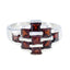 Garnet Navratna Egyptian 925 Sterling Silver Red Gems Mid weight Glamorous Ring Jewelry