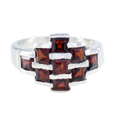 Garnet Navratna Egyptian 925 Sterling Silver Red Gems Mid weight Glamorous Ring Jewelry