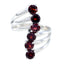 Garnet Hexa Egyptian 925 Sterling Silver Red Gemstones Eye catching Modern Ring Jewellery