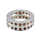 Garnet multiple Spanish Silver Red Gemstones Statement Eternity Band Jewelry