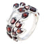 Garnet multiple Moroccan 92.5 Silver Red Gems Eye catching Modern Ring Jewelry