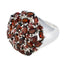 Garnet multiple French 925 Sterling Silver Red Gems Statement Heritage Ring Jewellery