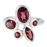 Garnet Penta African 92.5 Silver Red Gemstone Minimal Cultural Ring Jewelry