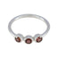 Garnet Trilogy Turkish 92.5 Silver Red Gemstones Minimalist Sophisticated Ring Jewelry