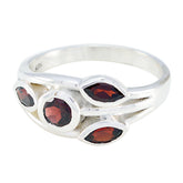 Garnet quarter Moroccan 925 Silver Red Gemstones Slim Glamorous Ring Jewellery