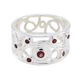Garnet multiple Moroccan Silver Red Gemstones Classic Bubble Ring Jewellery