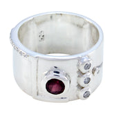 Garnet quarter Indian 92.5 Silver Red Gemstones Versatile Abstract Band Jewellery