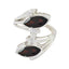 Garnet Trilogy German Sterling Silver Red Gemstone Essential Contemporary Ring Jewelry